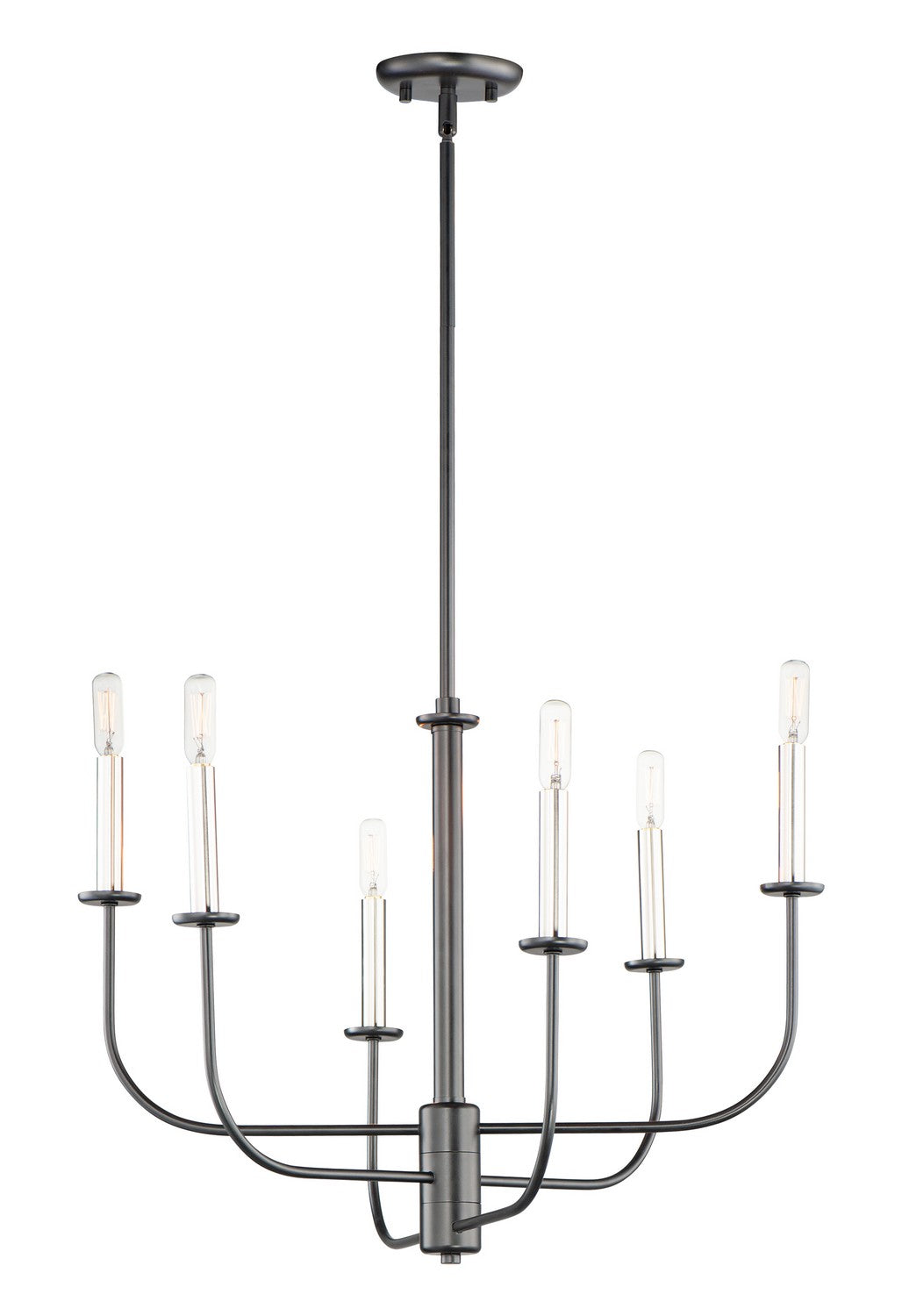 MAXIM Maxim 10326BKSN wesley 6-light chandelier 60w 24 inch width 18 inch height