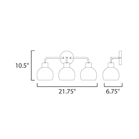 MAXIM Maxim 11273swbk coraline 3-light bath vanity 60w 21.75in w