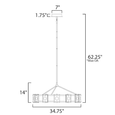 MAXIM Maxim 39536CYBKGL Radiant 12-Light 34.75 inches Wide Chandelier 72W