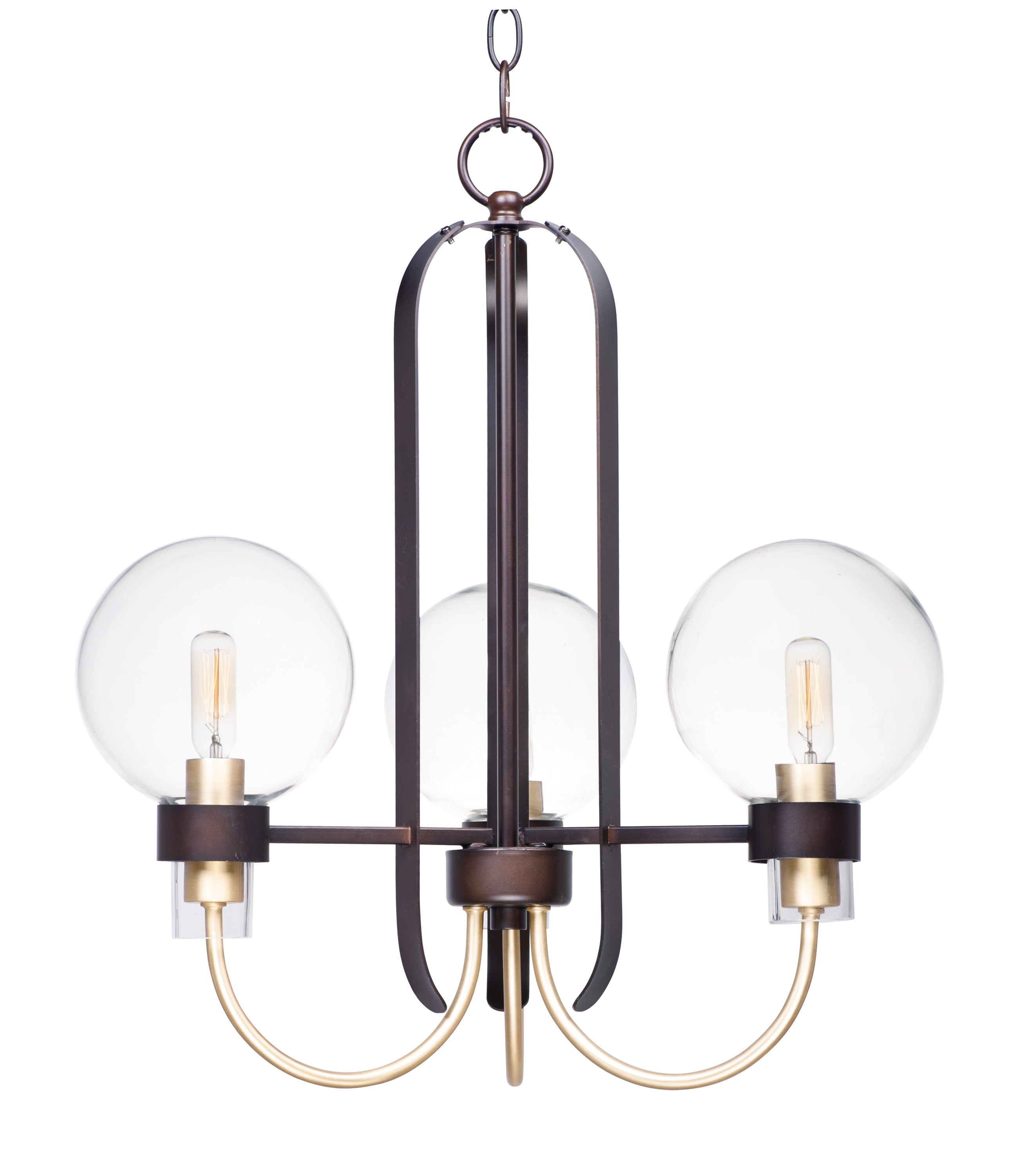 MAXIM Maxim 30515CLBZSBR Bauhaus 3-Light 20 Inch Wide Chandelier 180W
