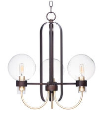 MAXIM Maxim 30515CLBZSBR Bauhaus 3-Light 20 Inch Wide Chandelier 180W
