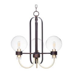 MAXIM Maxim 30515CLBZSBR Bauhaus 3-Light 20 Inch Wide Chandelier 180W