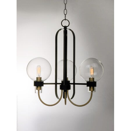 MAXIM Maxim 30515CLBZSBR Bauhaus 3-Light 20 Inch Wide Chandelier 180W