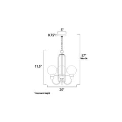 MAXIM Maxim 30515CLBZSBR Bauhaus 3-Light 20 Inch Wide Chandelier 180W