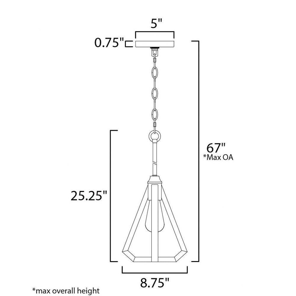 MAXIM Maxim 39541HZBRG Woodland 1 Light Small Pendant