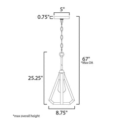 MAXIM Maxim 39541HZBRG Woodland 1 Light Small Pendant