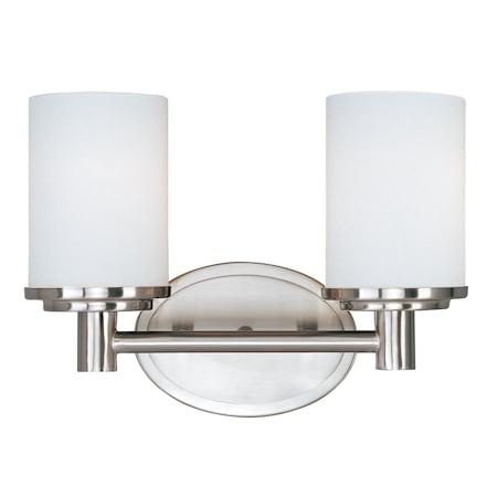 MAXIM Maxim 9052SWSN cylinder two light bath vanity 60w 12.5 inch width