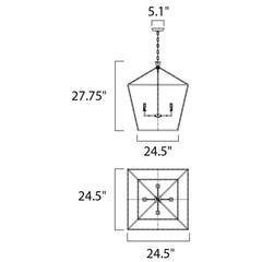 MAXIM Maxim 25155TXBPN abode 4-light chandelier 4 x 60w 24.5 inches wide