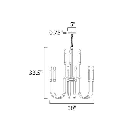 MAXIM Maxim 11289bk tux 9-light chandelier 60w 30 inch width