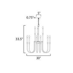 MAXIM Maxim 11289bk tux 9-light chandelier 60w 30 inch width
