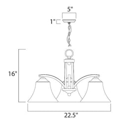 MAXIM Maxim 20094ftsn aurora 3-light 22.5 inches wide chandelier 180w