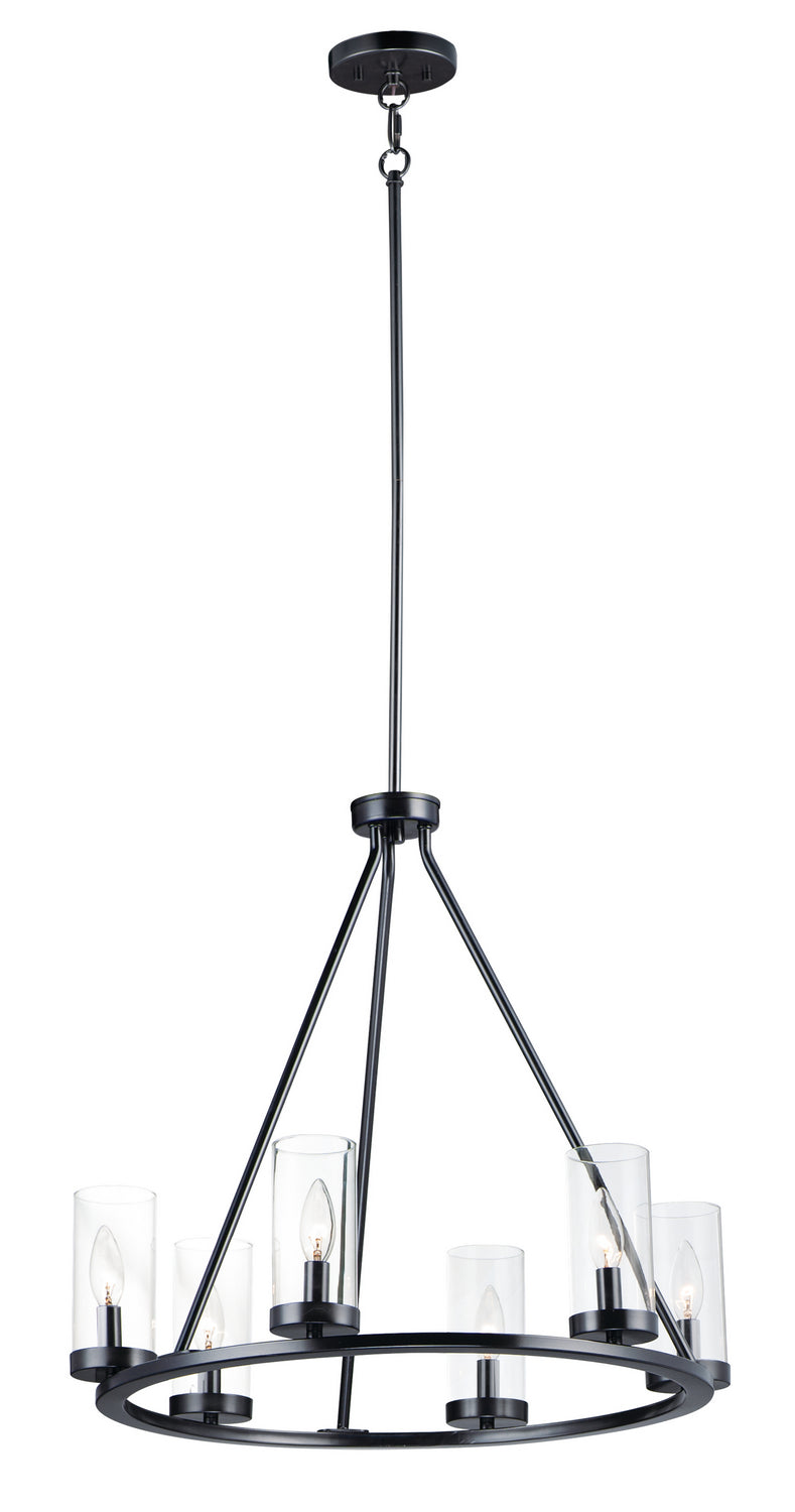 MAXIM Maxim 25255CLBK Sentinel 6-Light Chandelier 60W 24 inch