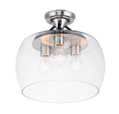 MAXIM Maxim 26130CLBKSN Goblet 3-Light Semi Flush Mount 180W 13.5 inch width