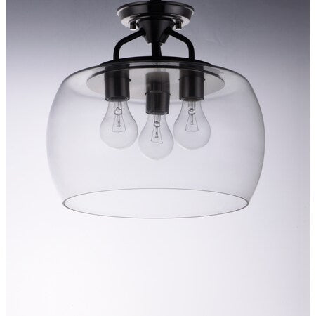 MAXIM Maxim 26130CLBKSN Goblet 3-Light Semi Flush Mount 180W 13.5 inch width