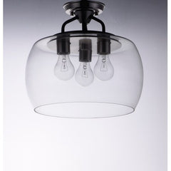 MAXIM Maxim 26130CLBKSN Goblet 3-Light Semi Flush Mount 180W 13.5 inch width