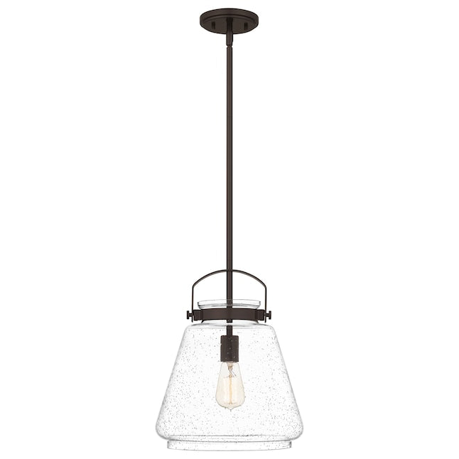 QUOIZEL Quoizel STLS1512WT Stella traditional seeded glass cone mini pendant light 100-watt