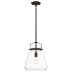 QUOIZEL Quoizel STLS1512WT Stella traditional seeded glass cone mini pendant light 100-watt