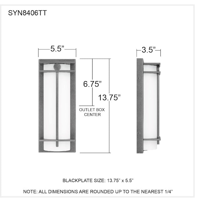 QUOIZEL Quoizel SYN8406TT Syndall Outdoor Wall Lantern 17W 13.75in H x 5.5in W