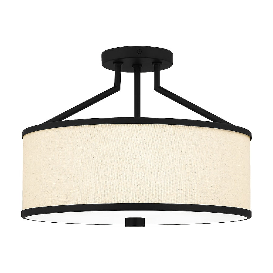 QUOIZEL Quoizel QSF5356MBK Laborde 3-Light 16-in Semi-Flush Mount Light