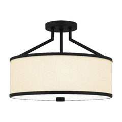 QUOIZEL Quoizel QSF5356MBK Laborde 3-Light 16-in Semi-Flush Mount Light