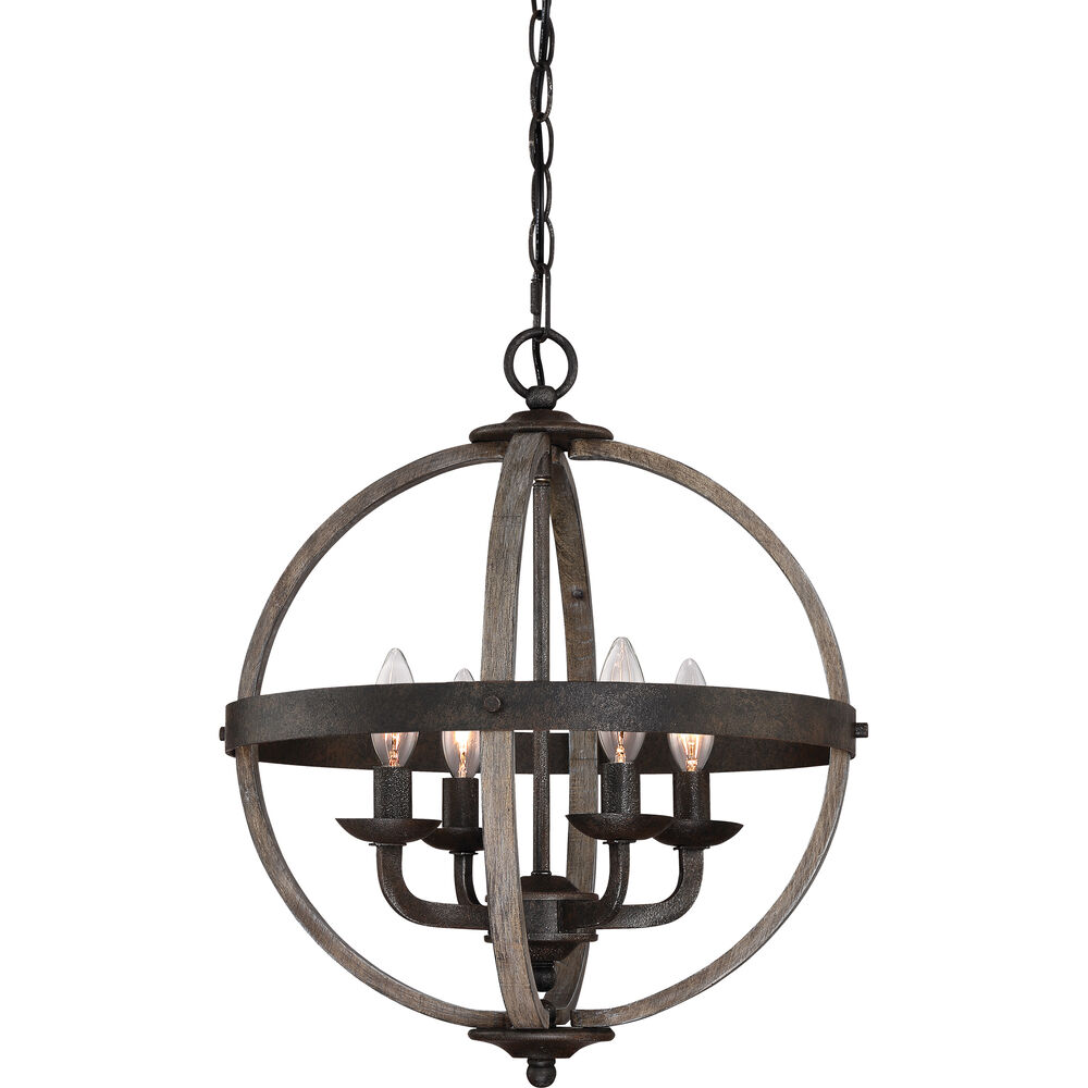 QUOIZEL Quoizel FSN5204BN Fusion 4 Light Chandelier 240 Watt