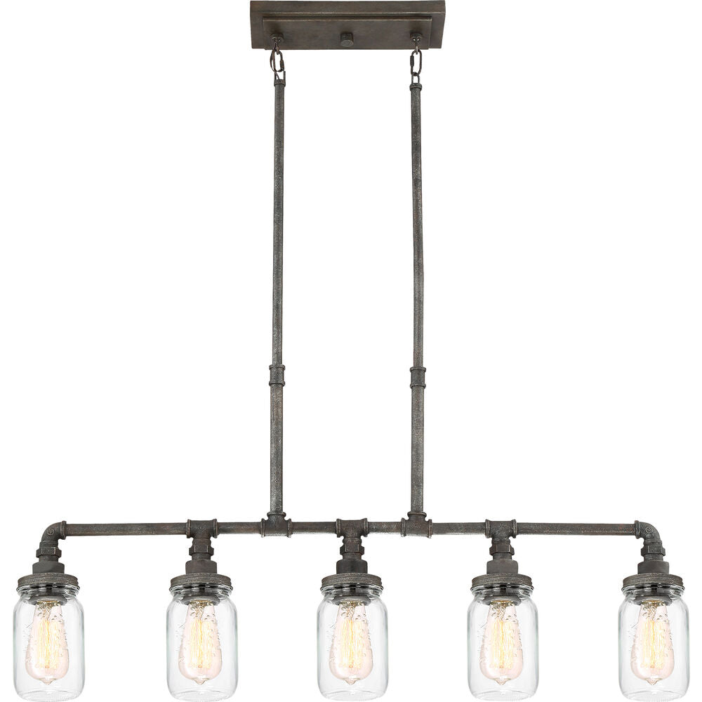 QUOIZEL Quoizel SQR538RK Squire Linear Chandelier 100 Watts 38 inch 5 Light