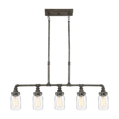 QUOIZEL Quoizel SQR538RK Squire Linear Chandelier 100 Watts 38 inch 5 Light
