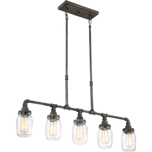QUOIZEL Quoizel SQR538RK Squire Linear Chandelier 100 Watts 38 inch 5 Light