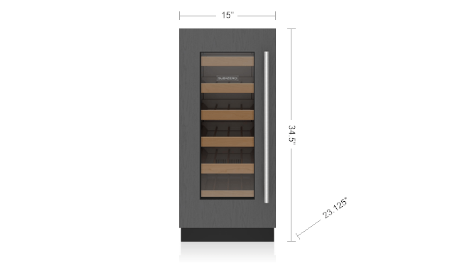 SUB-ZERO Sub-Zero DEU1550W/L 15 inches Designer Undercounter Wine Storage Panel Ready 24 Bottles Left Hinge