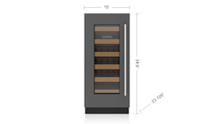 SUB-ZERO Sub-Zero DEU1550W/L 15 inches Designer Undercounter Wine Storage Panel Ready 24 Bottles Left Hinge