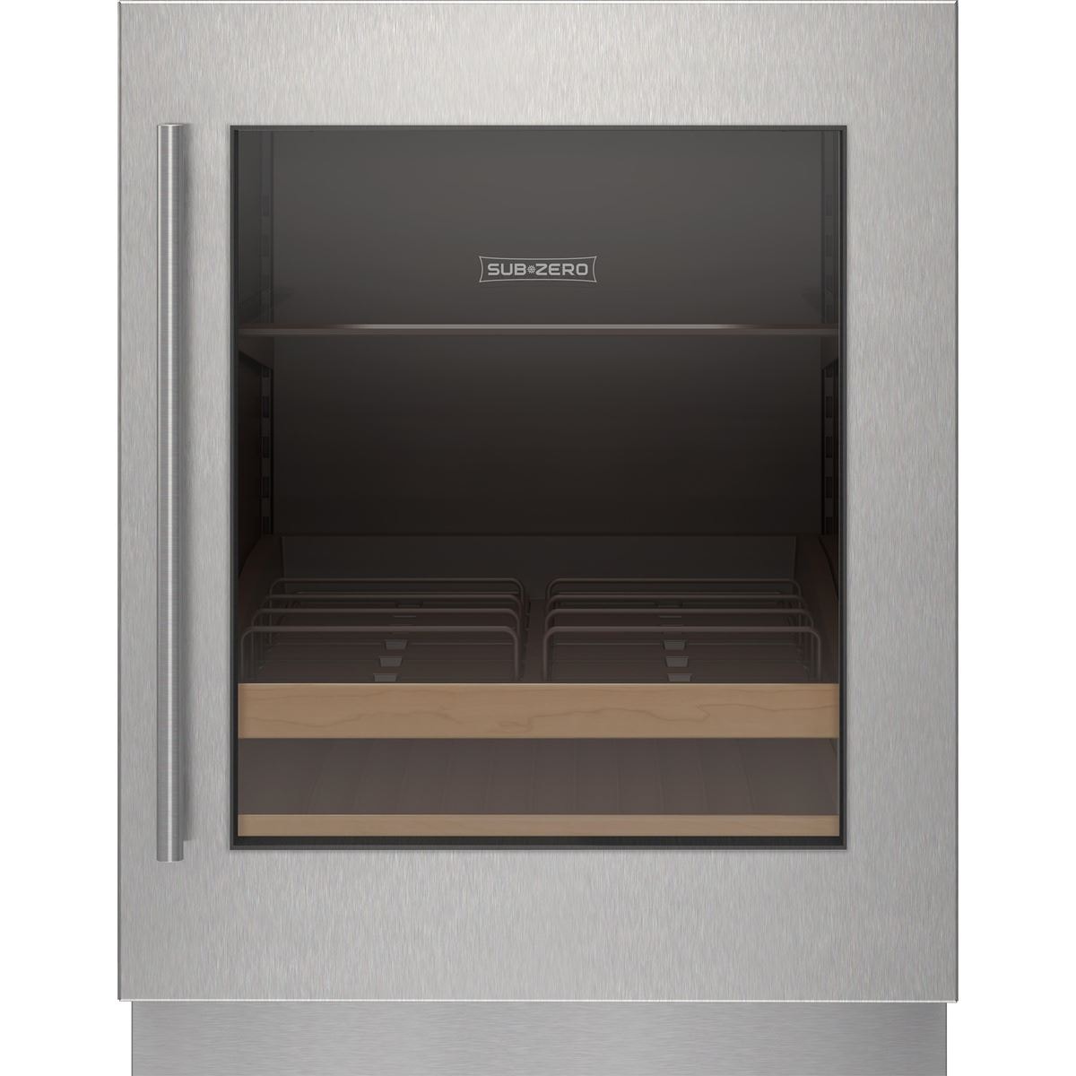 SUB-ZERO Sub-Zero 9029179 stainless steel glass door panel - tubular handle, right hinge 24 in.