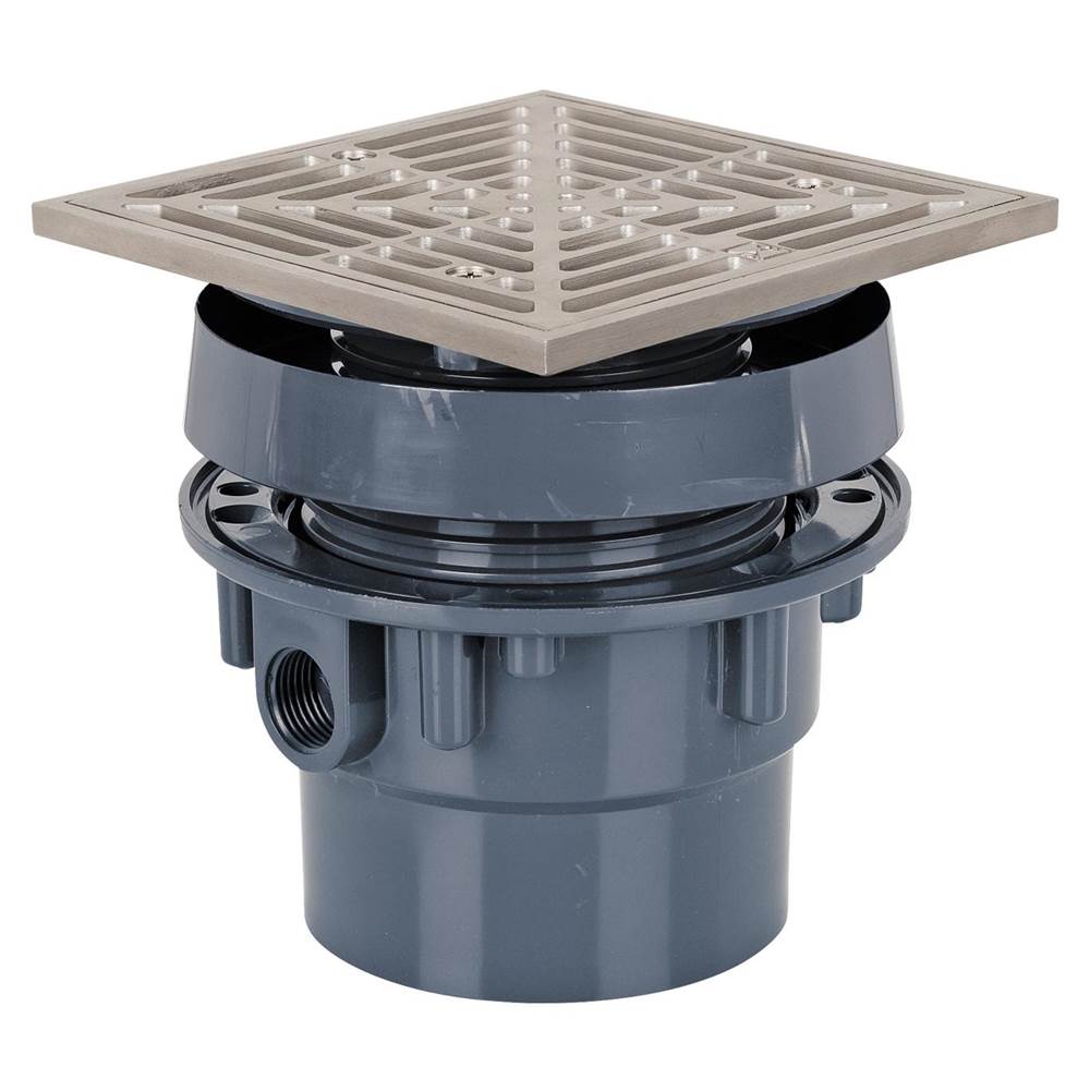 SIOUX CHIEF Sioux Chief 832-35PSQ FinishLine Floor Drain Assembly 3 x 4 in. Hub 5-7/8 in. Square