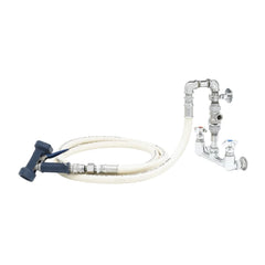T&S BRASS T&S Brass B-0273 washdown station 8 inches wall mount faucet 10 feet creamery hose quick-disconnect water gun