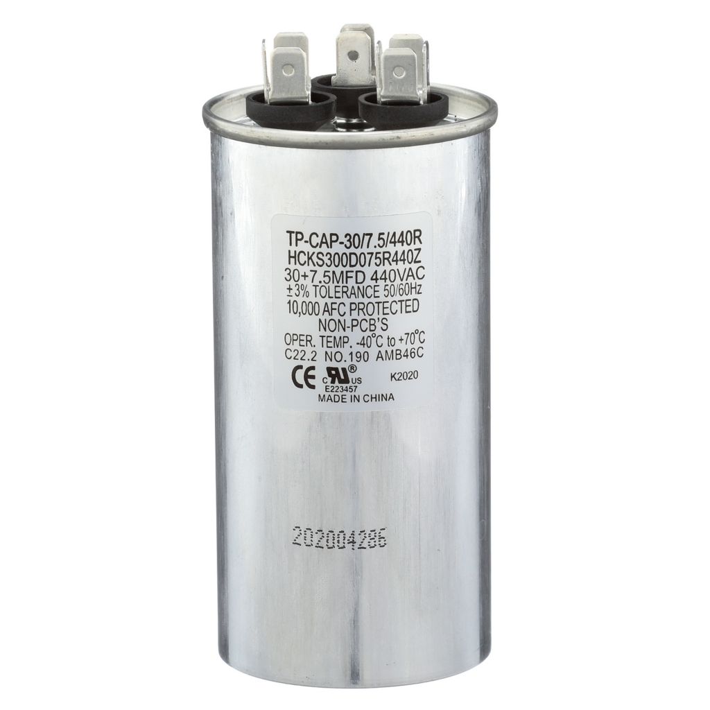 TRADEPRO Tradepro TP-CAP-30/7.5/440R Round Run Capacitor 30+7.5 MFD 440 VAC