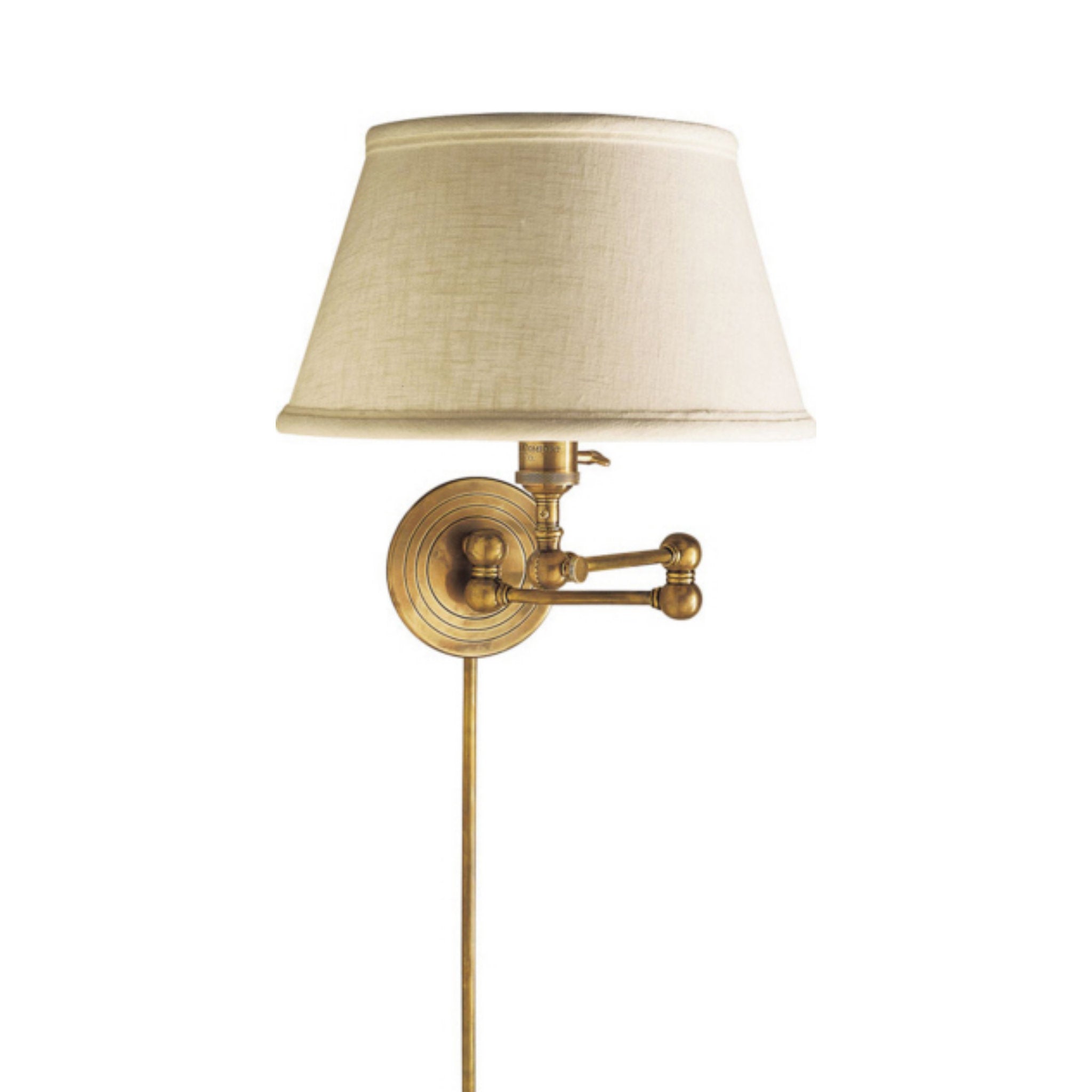 VISUAL COMFORT Visual Comfort SL 2920HAB-L Chapman & Myers Boston Swing Arm with Linen Shade Wall Light 60W W17 inches H13 inches