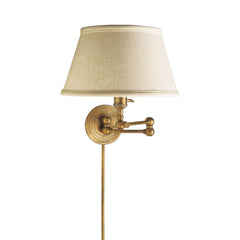 VISUAL COMFORT Visual Comfort SL 2920HAB-L Chapman & Myers Boston Swing Arm with Linen Shade Wall Light 60W W17 inches H13 inches