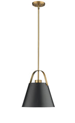 Z-LITE Z-Lite 726P-MB+HBR 1 Light Pendant 100W Angled Shade