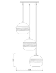 Z-LITE Z-Lite 486p10-3r-bn harmony 3-light pendant 3 x 100w 20.0 inches width