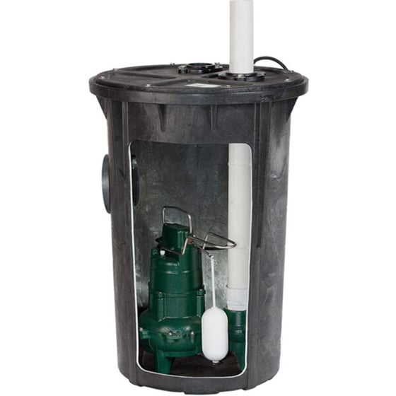 ZOELLER Zoeller 912-1007 Preassembled Sewage Package System 4/10 HP 115 Volts (18 inches x 30 inches)
