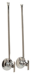 ZURN Zurn Z8802XLRLKPC Lav Supply Kit W/ 2 Ea 3/8 inchesOD X 1/2 inchesIP Lk Angle Stops 12 inches Cp Risers & Escutcheons