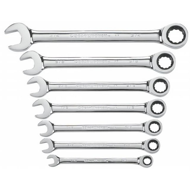 APEX TOOL GROUP Apex Tool Group 9317 SAE Ratcheting Wrench Set 7 Piece Set