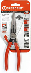APEX TOOL GROUP Crescent Z6548-06 8 inch Long Nose Plier Dipped Handle