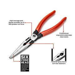 APEX TOOL GROUP Crescent Z6548-06 8 inch Long Nose Plier Dipped Handle