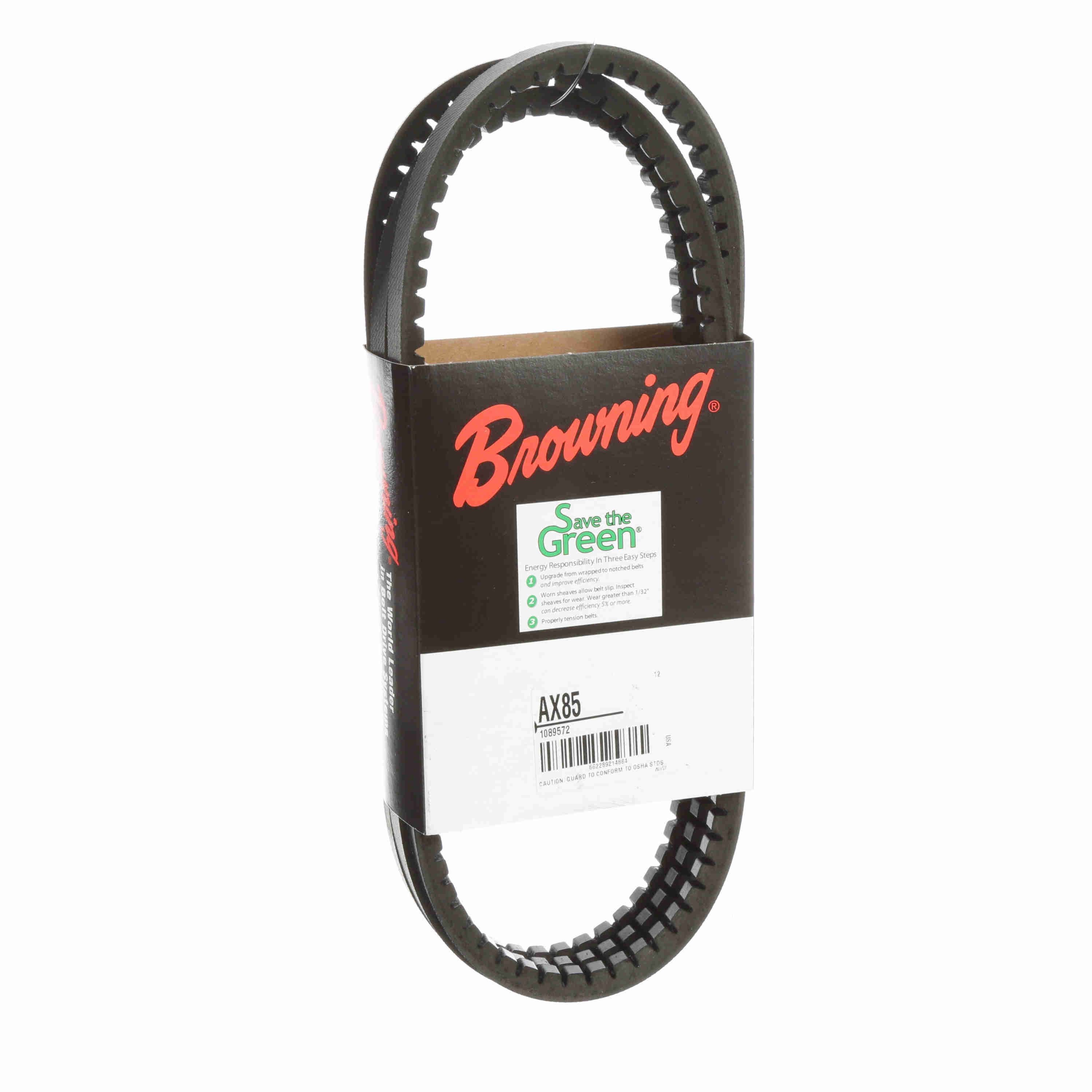BROWNING Browning 1089572 AX85 Gripnotch Belt AX Belt Section, 86.3 Pitch Length