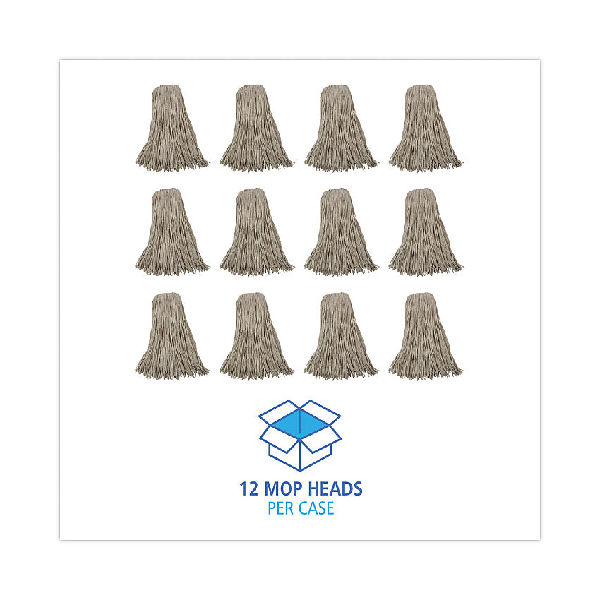 BOARDWALK Boardwalk BWK732C mop head lieflat-ldr cotton 32 oz 1-1/4 in headband 12-pack