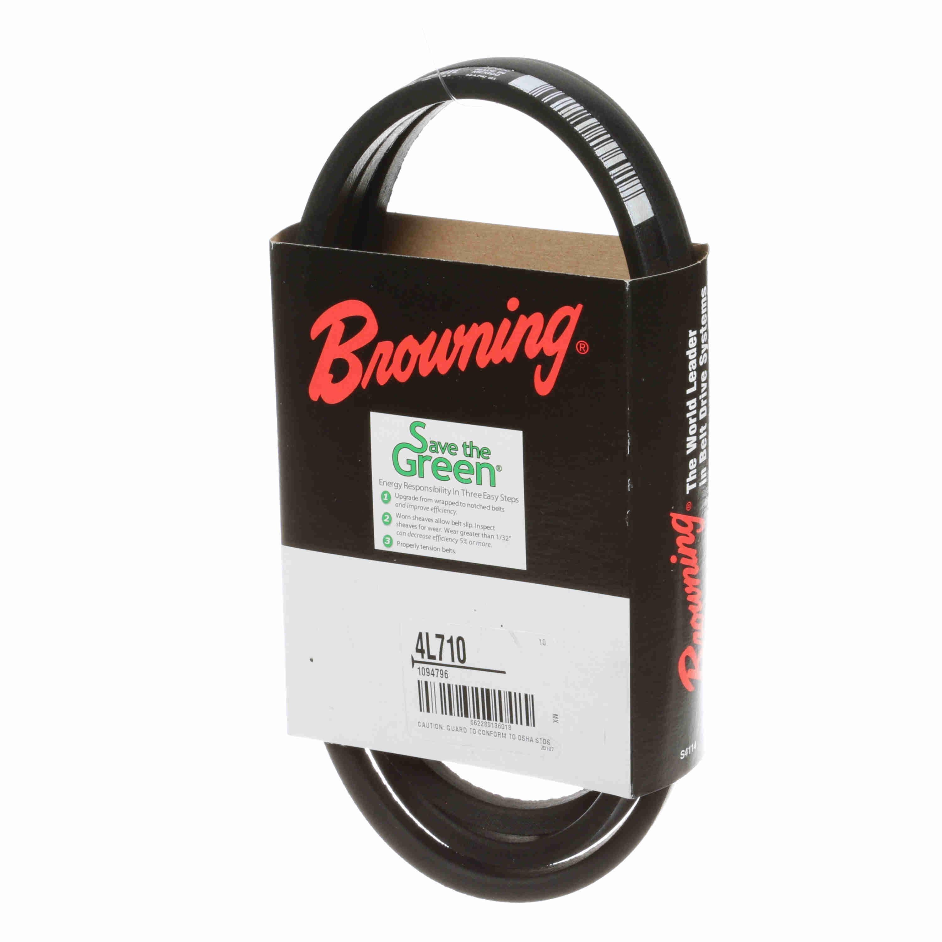 BROWNING Browning 1094796 L belt section, 70 pitch, FHP belt 71 in outside length 4L710