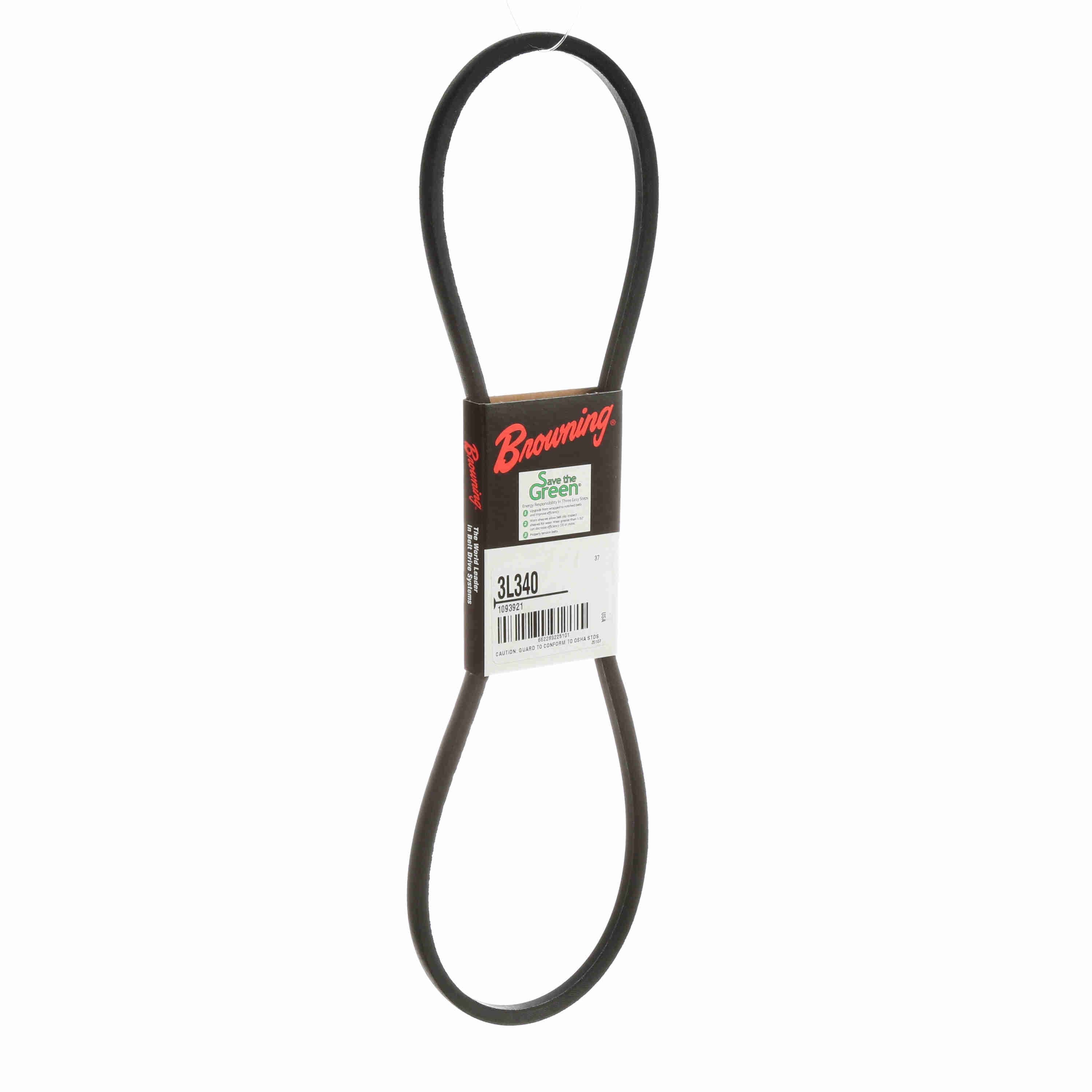 BROWNING Browning 1093921 3l340 fhp v-belts l belt section 34 in outside length