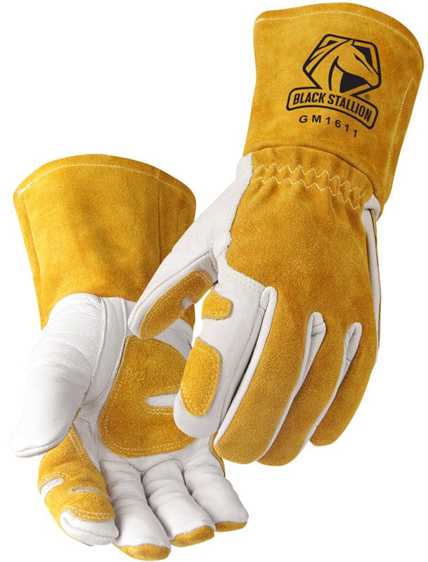 BLACK STALLION Black Stallion GM1611-WT-2XL Cowhide Leather MIG Welding Gloves 2XL