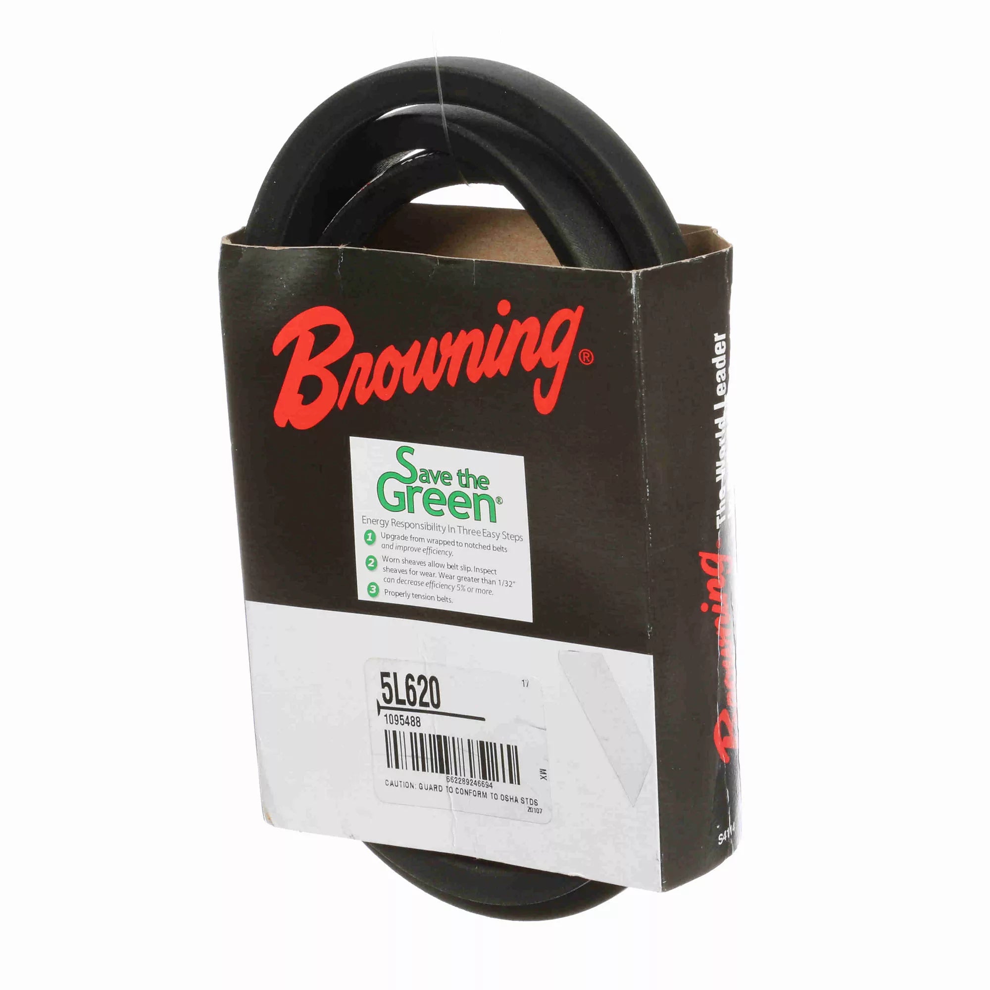 BROWNING Browning 1095488 V-Belt FHP 5L620 21/32 in Width 3/8 in Thickness