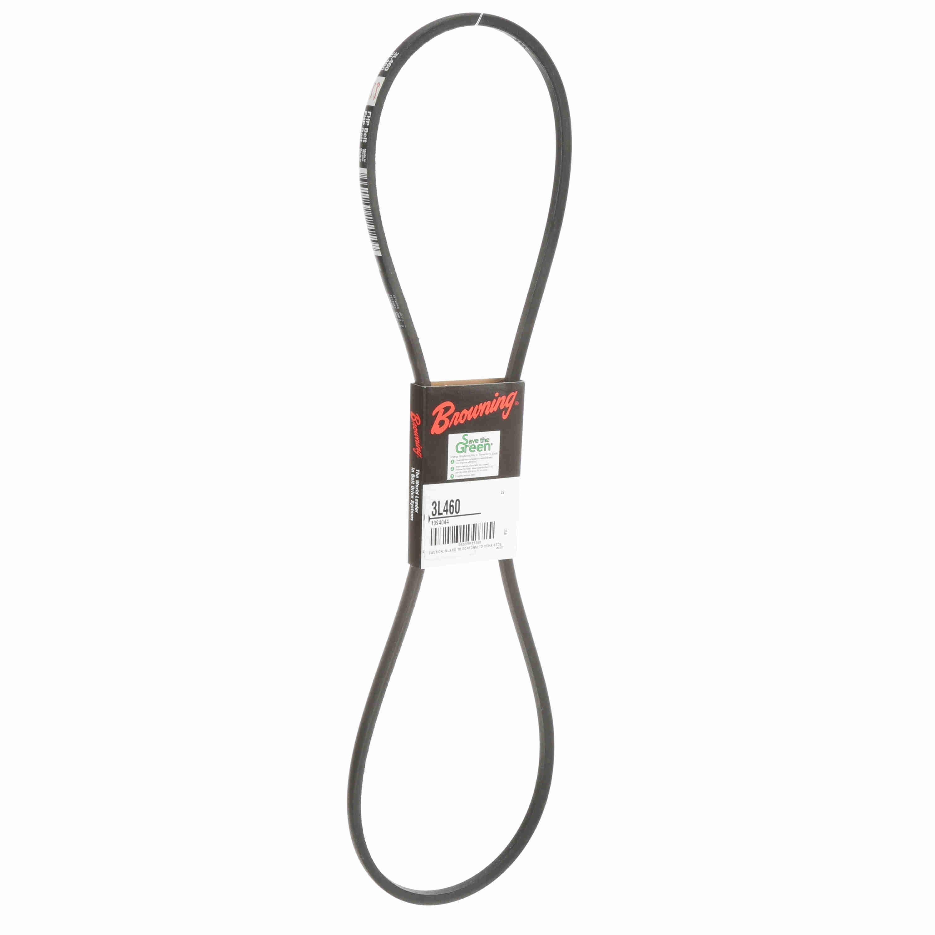 BROWNING Browning 1094044 V-Belt 3L460 46 inch Outside Length 3/8 inch Top Width 7/32 inch Thickness